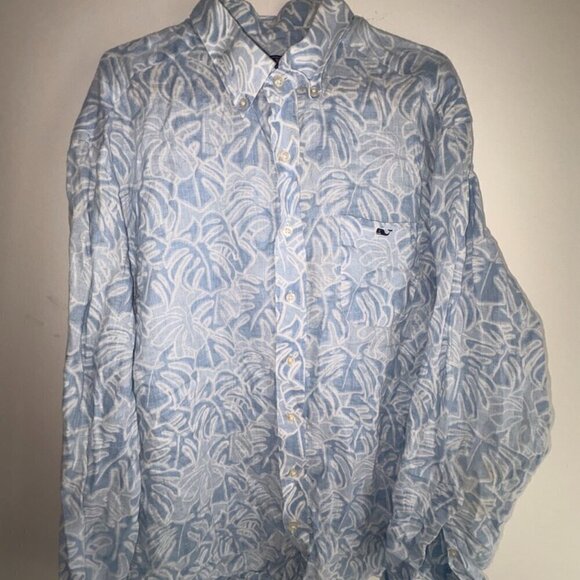 Vineyard Vines Men's Tucker Shirt Button Up Long Sleeve 100% Linen - Large - Picture 2 of 9